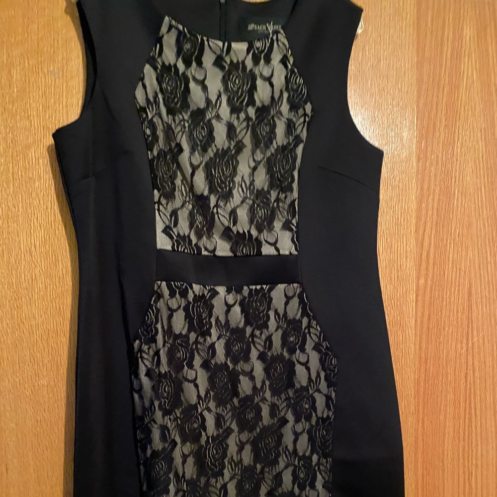 Peach Velvet brand black and gold dress